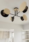 LAMPA WISZĄCA NOWOCZESNA Z DREWNEM EMIBIG ZITA 4 BLACK