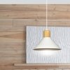 LAMPA WISZĄCA METALOWA NAD STÓŁ BIAŁA Z DREWNEM EMIBIG ROWEN 1 WHITE