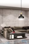 LAMPA WISZĄCA CZARNO ZŁOTA METALOWA LOFT NAD STÓŁ EMIBIG IBOR 1 BLACK