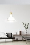 LAMPA WISZĄCA BIAŁO ZŁOTA METALOWA NAD STÓŁ EMIBIG IBOR 1 WHITE