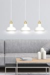 LAMPA WISZĄCA BIAŁO ZŁOTA METALOWA NAD STÓŁ EMIBIG IBOR 3 WHITE