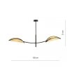 LAMPA WISZĄCA DEKORACYJNA DO SALONU SYPIALNI EMIBIG LOTUS 2 BLACK/RATTAN