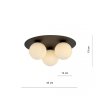 LAMPA SUFITOWA PLAFON CZARNY KULE SZKLANE EMIBIG SOLAR 3 BLACK/OPAL