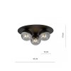 LAMPA SUFITOWA PLAFON CZARNY KULE SZKLANE EMIBIG SOLAR 3 BLACK/GRAFIT