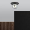 LAMPA SUFITOWA NOWOCZESNA PLAFON KULE SZKLANE EMIBIG PLAZA 1 BLACK/GRAFIT