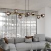 LAMPA WISZĄCA ZŁOTA KULE BIAŁE NAD STÓŁ EMIBIG GRAVITY 8 BL GRAFIT