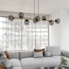 LAMPA WISZĄCA ZŁOTA KULE BIAŁE NAD STÓŁ EMIBIG GRAVITY 8 BL GRAFIT