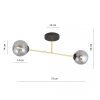 LAMPA SUFITOWA KULE SZKLANE DO POKOJU SALONU SYPIALNI EMIBIG MAGNUM 2 BL GRAFIT