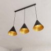 LAMPA WISZĄCA METALOWA CZARNA NAD STÓŁ DO JADALNI KUCHNI NAD WYSPĘ EMIBIG REBEL 3 BLACK/GOLD oprawa oświetleniowa