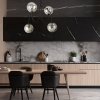 LAMPA WISZĄCA CZARNA KULE SZKLANE NOWOCZESNA EMIBIG ARCHI 4A BL GRAFIT oprawa oświetleniowa