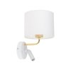 TK LIGHTING RICHI WHITE/GOLD KINKIET BIAŁO ZŁOTY DO CZYTANIA DO SYPIALNI HOTELOWY Z WŁĄCZNIKIEM Z ABAŻUREM