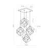 TK LIGHTING ALAMBRE 2778 LAMPA WISZĄCA CZARNO ZŁOTA DRUCIANA METALOWA