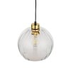 TK LIGHTING DEVI TRANSPARENT 4578 LAMPA WISZĄCA SZKLANA KULA TRANSPARENTNA CZARNO ZŁOTA 25CM