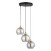 TK LIGHTING DEVI TRANSPARENT 4579 LAMPA WISZĄCA 3 NA KOLE POTRÓJNA CZARNO ZŁOTA SZKLANE KLOSZE
