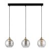 TK LIGHTING DEVI TRANSPARENT 4580 LAMPA WISZĄCA LISTWA CZARNO ZŁOTA KLOSZ SZKLANY TRANSPARENTNY KULA