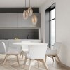 TK LIGHTING SEBO 4634 LAMPA WISZĄCA NA KOLE CZARNO ZŁOTA BURSZTYNOWE KLOSZE