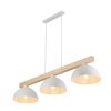 TK LIGHTING OSLO WHITE4712 LAMPA WISZĄCA BIAŁA Z DREWNEM NAD STÓŁ W STYLU SKANDYNAWSKIM