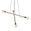 TK LIGHTING HELIX WOOD ORZECH LAMPA WISZĄCA 4 PŁ