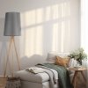 TK LIGHTING WALZ GRAY 5046 LAMPA PODŁOGOWA DREWNIANA TRÓJNÓG Z ABAŻUREM SZARYM