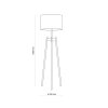 TK LIGHTING PEREZ GRAY 5426 LAMPA PODŁOGOWA DREWNIANA TRÓJNÓG Z ABAŻUREM SZARYM