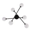 LAMPA SUFITOWA CZARNA BIAŁE KLOSZE KULE MLECZNE DO SALONU SYPIALNI LIGHT PRESTIGE DORADO LP-002/6C BK