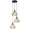 LAMPA WISZĄCA CZARNA DRUCIANA Z ABAŻUREM LIGHT PRESTIGE NOLA  LP-076/3P BK