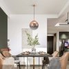 LAMPA WISZĄCA KULA MIEDZIANA 30CM SZKLANA LIGHT PRESTIGE PALLA LP-2844/1P MI DO SALONU POKOJU SYPIALNI