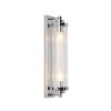 KINKIET CHROM SREBRNY SZKLANY GLAMOUR DO ŁAZIENKI SALONU SYPIALNI PIONOWY LIGHT PRESTIGE LORENZO LP-2960/1W CH PODWÓJNY