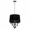 LAMPA GLAMOUR WISZĄCZA CZARNA Z KRYSZTAŁKAMI Z ABAŻUREM DO SALONU SYPIALNI LIGHT PRESTIGE MONA LP-5005/3P czarna