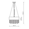 LAMPA WISZĄCA GLAMOUR BIAŁA Z KRYSZTAŁKAMI BIAŁY ABAŻUR LIGHT PRESTIGE MADRYT LP-81458/1P WH