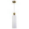 LAMPA WISZĄCA ZŁOTA Z BIAŁYM KLOSZEM GLAMOUR DO SALONU SYPIALNI JADALNI LIGHT PRESTIGE PIEGA LP-939/1P white