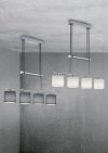 LAMPA WISZĄCA NAD STÓŁ REGULOWANA WYSOKOŚĆ DO JADALNI Z SZARYMI ABAŻURAMI  GARDA 305400411 TRIO
