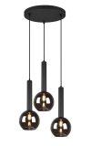 LAMPA WISZĄCA CZARNA NAD STÓŁ NA KOLE SZKLANE KLOSZE LUSTRZANE NOWOCZESNA DO KUCHNI JADALNI SALONU CLAYTON 310390332 TRIO