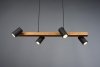 LAMPA WISZĄCA IMITACJA DREWNA DREWNOPODOBNA CZARNE REFLEKTORKI NAD STÓŁ DO KUCHNI JADALNI MARLEY 312490432 TRIO