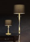 LAMPKA STOŁOWA NOCNA ZŁOTA Z CZARNYM ABAŻUREM NANDOR 575310379 TRIO