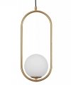 LAMPA WISZĄCA MOSIĄDZ ZŁOTA KULA BIAŁA SZKLANA DO SYPIALNI KUCHNI JADALNI SALONU NOWOCZESNA LUCES EXCLUSIVAS RENGO LE41771