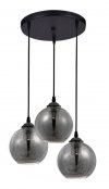 LAMPA WISZĄCA CZARNA GRAFITOWE KLOSZE SZKLANE DO SALONU JADALNI NAD STÓŁ LUCES EXCLUSIVAS COLINA LE41972