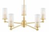 LAMPA WISZĄCA DUŻY ŻYRANDOL ZŁOTY DO SALONU MOSIĄDZ SZCZOTKOWANY W STYLU GLAMOUR ELEGANCKI NOWOCZESNY SZKLANE KLOSZE ARGON HAMPTON 2177