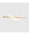 ALDEX WAVE 7 BRASS 1115T40 LAMPA WISZĄCA MOSIĄDZ KULE BIAŁE SZKLANE NAD STÓŁ