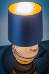 LAMPA STOŁOWA LAMPKA NOCNA SZKLANA MOSIĄDZ SZCZOTKOWANY ALABASTROWA Z ABAŻUREM ŚLIWKOWYM DO SALONU SYPIALNI GLAMOUR ARGON HARLEM 8548