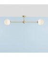 ALDEX WHITE PEARL 2 BRASS L 1113PL_H40 LAMPA WISZĄCA MOSIĄDZ PATYNA BIAŁE KULE
