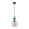 ITALUX BUSCO PND-30263-1B-BRO-SG LAMPA WISZĄCA  SZKLANA KOLOROWE SZKŁO KLOSZ DYMIONY