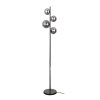 LAMPA PODŁOGOWA CZARNA KULE GRAFITOWE SZKLANE ITALUX CANELLO FL-406007-4-BCR