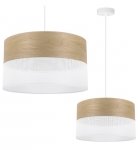 Lampa wisząca WOOD, okrągły abażur do pokoju, jadalni, sypialni, E27