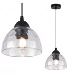 Lampa wisząca pojedyncza VENICE, sufitowa, szklany przezroczysty klosz, do kuchni, salonu