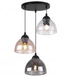 Lampa wisząca VENICE, potrójna, sufitowa, kolorowe szklane klosze, do kuchni, jadalni, salonu