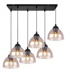 Lampa wisząca VENICE, sufitowa, czarna listwa z miodowymi kloszami ze szkła, nad stół i wyspę