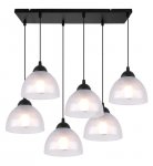 Lampa wisząca VENICE, żyrandol, sufitowa, białe mleczne szkło, czarna listwa, do jadalni, kuchni