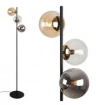 Lampa stojąca podłogowa SIENA, czarno-złota konstrukcja, kolorowe klosze kule, loft, potrójna
