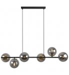 Lampa wisząca SIENA, sufitowa, żyrandol do kuchni i salonu, czarno-złoty, grafitowe kule loft, 6xE14
